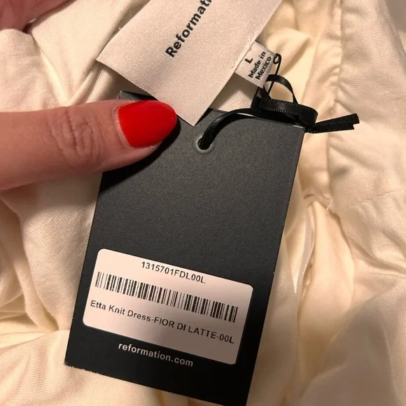 NWT Reformation Etta Knit Dress in Soft Cream
